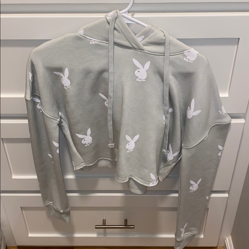missguided playboy cropped sweater